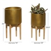 image:imageCosmoLiving by Cosmopolitan 16597 Contemporary Metal Decorative Indoor Outdoor Planter Flower Pot for Living Room Kitchen Office Patio Entryway 20 16 H GoldGold