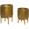 image:imageCosmoLiving by Cosmopolitan 16597 Contemporary Metal Decorative Indoor Outdoor Planter Flower Pot for Living Room Kitchen Office Patio Entryway 20 16 H GoldGold