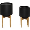image:imageCosmoLiving by Cosmopolitan 16597 Contemporary Metal Decorative Indoor Outdoor Planter Flower Pot for Living Room Kitchen Office Patio Entryway 20 16 H GoldBlack
