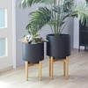 image:imageCosmoLiving by Cosmopolitan 16597 Contemporary Metal Decorative Indoor Outdoor Planter Flower Pot for Living Room Kitchen Office Patio Entryway 20 16 H GoldBlack