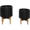 image:imageCosmoLiving by Cosmopolitan 16597 Contemporary Metal Decorative Indoor Outdoor Planter Flower Pot for Living Room Kitchen Office Patio Entryway 20 16 H GoldBlack