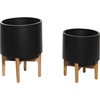 image:imageCosmoLiving by Cosmopolitan 16597 Contemporary Metal Decorative Indoor Outdoor Planter Flower Pot for Living Room Kitchen Office Patio Entryway 20 16 H GoldBlack