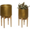 image:imageCosmoLiving by Cosmopolitan 16597 Contemporary Metal Decorative Indoor Outdoor Planter Flower Pot for Living Room Kitchen Office Patio Entryway 20 16 H GoldGold