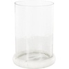 image:imageDeco 79 Glass Pillar Candle Holder with White Marble Base 9 x 9 x 13 Clear9 x 9 x 13