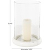 image:imageDeco 79 Glass Pillar Candle Holder with White Marble Base 9 x 9 x 13 Clear9 x 9 x 13