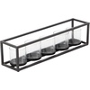 image:imageDeco 79 Metal 5 Glass Sleeve Candelabra 22 x 5 x 5 Black22 x 5 x 5