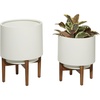 image:imageCosmoLiving by Cosmopolitan 16597 Contemporary Metal Decorative Indoor Outdoor Planter Flower Pot for Living Room Kitchen Office Patio Entryway 20 16 H GoldWhite
