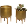 image:imageCosmoLiving by Cosmopolitan 16597 Contemporary Metal Decorative Indoor Outdoor Planter Flower Pot for Living Room Kitchen Office Patio Entryway 20 16 H GoldGold
