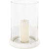 image:imageDeco 79 Glass Pillar Candle Holder with White Marble Base 9 x 9 x 13 Clear9 x 9 x 13