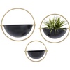 image:imageDeco 79 Metal Geometric Indoor Outdoor Wall Planter Indoor Outdoor Hanging Planter Set of 3 Plant Hanger 15 13 10H BlackBlack