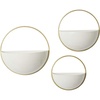 image:imageDeco 79 Metal Geometric Indoor Outdoor Wall Planter Indoor Outdoor Hanging Planter Set of 3 Plant Hanger 15 13 10H BlackWhite