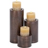 image:imageDeco 79 Metal Handmade Decorative Candle Holder Pillar Candle Stand Set of 3 Candlestick Holder 11 7 4H BrownBrown