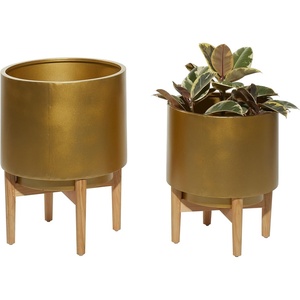 image:imageCosmoLiving by Cosmopolitan 16597 Contemporary Metal Decorative Indoor Outdoor Planter Flower Pot for Living Room Kitchen Office Patio Entryway 20 16 H GoldGold