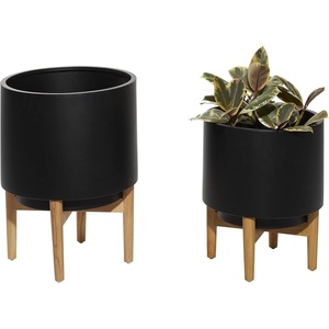 image:imageCosmoLiving by Cosmopolitan 16597 Contemporary Metal Decorative Indoor Outdoor Planter Flower Pot for Living Room Kitchen Office Patio Entryway 20 16 H GoldBlack