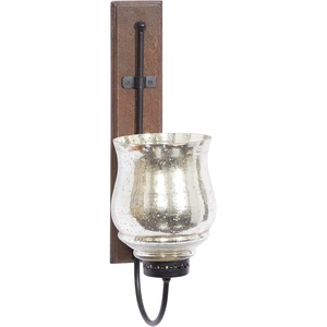 image:imageDeco 79 Traditional Mango Wood Solid Wall Sconce 9 x 4 x 21 Brown