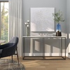 image:imageDeco 79 Aluminum Metal Living Room Decor Tray Long Slim Ottoman Tray with Elevated Base Serving Tray 34 x 5 x 3 Silver56 x 75 x 376