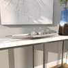 image:imageDeco 79 Aluminum Metal Living Room Decor Tray Long Slim Ottoman Tray with Elevated Base Serving Tray 34 x 5 x 3 Silver56 x 75 x 376