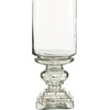 image:imageDeco 79 Glass Handmade Turned Style Pillar Hurricane Lamp with Faux Mercury Glass Finish 6 x 6 x 16 Silver