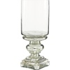 image:imageDeco 79 Glass Handmade Turned Style Pillar Hurricane Lamp with Faux Mercury Glass Finish 6 x 6 x 16 Silver