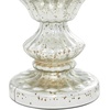 image:imageDeco 79 Glass Handmade Turned Style Pillar Hurricane Lamp with Faux Mercury Glass finish 7 x 7 x 14 Silver