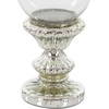 image:imageDeco 79 Glass Handmade Turned Style Pillar Hurricane Lamp with Faux Mercury Glass finish 7 x 7 x 14 Silver