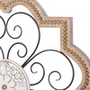 image:imageDeco 79 Wooden Scroll Home Wall Decor Carved Beading Wall Sculpture with Metal Accents Wall Art 27 x 1 x 27 Brown