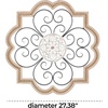 image:imageDeco 79 Wooden Scroll Home Wall Decor Carved Beading Wall Sculpture with Metal Accents Wall Art 27 x 1 x 27 Brown