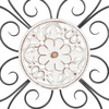 image:imageDeco 79 Wooden Scroll Home Wall Decor Carved Beading Wall Sculpture with Metal Accents Wall Art 27 x 1 x 27 Brown