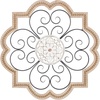 image:imageDeco 79 Wooden Scroll Home Wall Decor Carved Beading Wall Sculpture with Metal Accents Wall Art 27 x 1 x 27 Brown