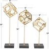 image:imageCosmoLiving by Cosmopolitan Marble Geometric Decorative Sculpture Home Decor Statues with Marble Base Set of 3 Accent Figurines 19 16 13H GoldGold