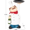 image:imageDeco 79 Polystone Chef Decorative Sculpture Kitchen Decorative Figurine Home Decor Statue with Black Trays Accent Figurine 14 x 6 x 16 WhiteWhite