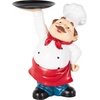 image:imageDeco 79 Polystone Chef Decorative Sculpture Kitchen Decorative Figurine Home Decor Statue with Black Trays Accent Figurine 14 x 6 x 16 WhiteWhite