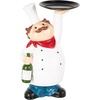 image:imageDeco 79 Polystone Chef Decorative Sculpture Kitchen Decorative Figurine Home Decor Statue with Black Trays Accent Figurine 14 x 6 x 16 WhiteWhite