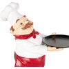 image:imageDeco 79 Polystone Chef Decorative Sculpture Kitchen Decorative Figurine Home Decor Statue with Black Trays Accent Figurine 14 x 6 x 16 WhiteWhite