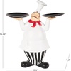 image:imageDeco 79 Polystone Chef Decorative Sculpture Kitchen Decorative Figurine Home Decor Statue with Black Trays Accent Figurine 14 x 6 x 16 WhiteWhite