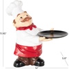 image:imageDeco 79 Polystone Chef Decorative Sculpture Kitchen Decorative Figurine Home Decor Statue with Black Trays Accent Figurine 14 x 6 x 16 WhiteWhite
