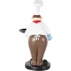 image:imageDeco 79 Polystone Chef Decorative Sculpture Kitchen Decorative Figurine Home Decor Statue with Black Trays Accent Figurine 14 x 6 x 16 WhiteWhite