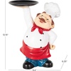 image:imageDeco 79 Polystone Chef Decorative Sculpture Kitchen Decorative Figurine Home Decor Statue with Black Trays Accent Figurine 14 x 6 x 16 WhiteWhite