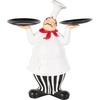 image:imageDeco 79 Polystone Chef Decorative Sculpture Kitchen Decorative Figurine Home Decor Statue with Black Trays Accent Figurine 14 x 6 x 16 WhiteWhite