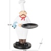 image:imageDeco 79 Polystone Chef Decorative Sculpture Kitchen Decorative Figurine Home Decor Statue with Black Trays Accent Figurine 14 x 6 x 16 WhiteWhite