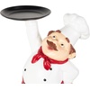 image:imageDeco 79 Polystone Chef Decorative Sculpture Kitchen Decorative Figurine Home Decor Statue with Black Trays Accent Figurine 14 x 6 x 16 WhiteWhite