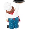 image:imageDeco 79 Polystone Chef Decorative Sculpture Kitchen Decorative Figurine Home Decor Statue with Black Trays Accent Figurine 14 x 6 x 16 WhiteWhite
