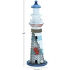 image:imageDeco 79 Wood Light House Decorative Sculpture Home Decor Statue with Netting Accent Figurine 6 x 6 x 16 Blue