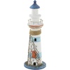 image:imageDeco 79 Wood Light House Decorative Sculpture Home Decor Statue with Netting Accent Figurine 6 x 6 x 16 Blue
