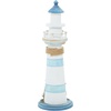image:imageDeco 79 Wood Light House Decorative Sculpture Home Decor Statue with Netting Accent Figurine 6 x 6 x 16 Blue