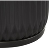 image:imageDeco 79 Ceramic Indoor Outdoor Planter Ribbed Small Planter Pot with Attached Saucer Set of 3 Planters 875 H Black