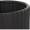 image:imageDeco 79 Ceramic Indoor Outdoor Planter Ribbed Small Planter Pot with Attached Saucer Set of 3 Planters 875 H Black