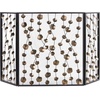 image:imageDeco 79 Metal Floral Foldable Mesh Netting 3 Panel Fireplace Screen with 3D Floral on Vines 56 x 1 x 32 Gold