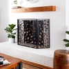 image:imageDeco 79 Metal Floral Foldable Mesh Netting 3 Panel Fireplace Screen with 3D Floral on Vines 56 x 1 x 32 Gold