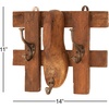 image:imageDeco 79 Farmhouse ShoeDesigned Wall Hook Rack 5W x 11H Brown